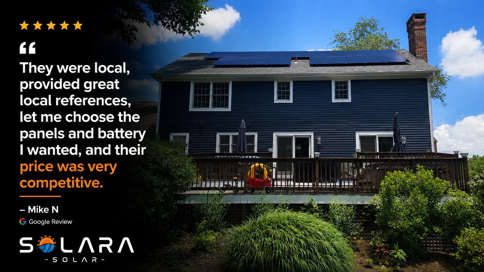 Five star review of Solara Solar from a Connecticut homeowner