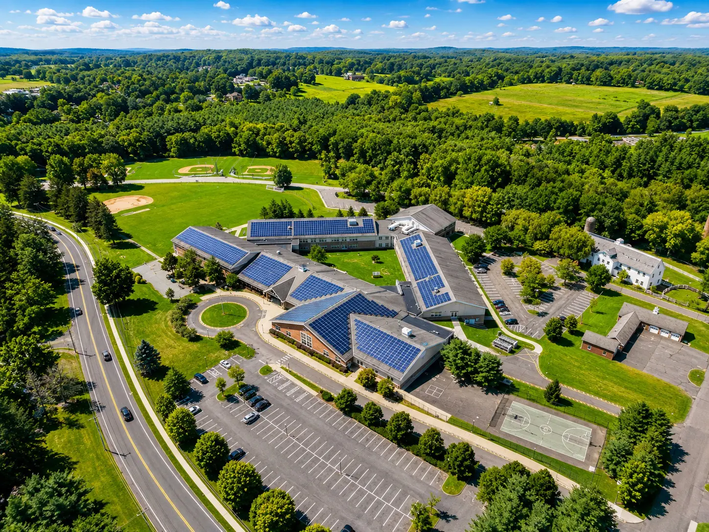 Newtown High School running on solar power in Newtown Connecticut