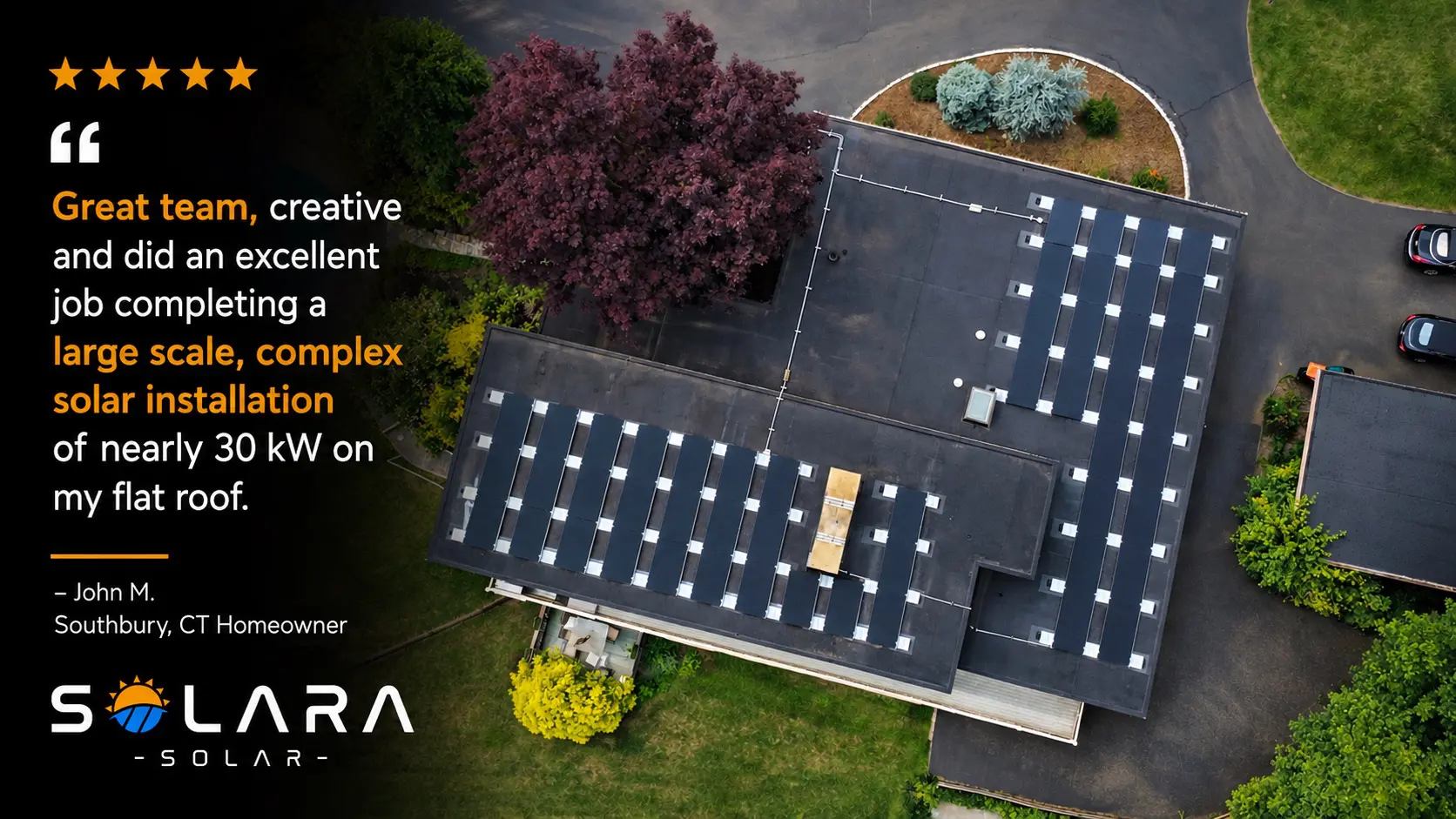 Five star Solara Solar review from Southbury Connecticut