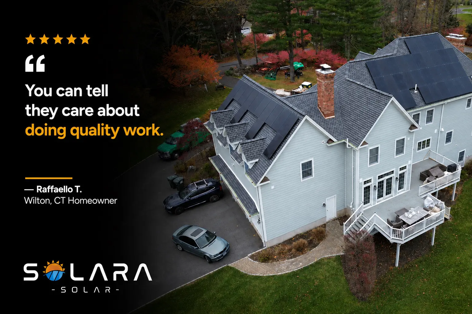 Five star Solara Solar review from Wilton Connecticut